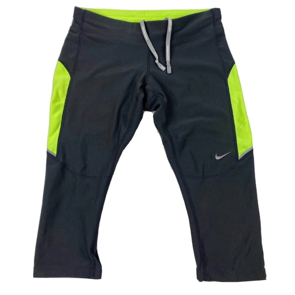 Nike Dri-Fit Women's XL Leggings • New With Tags • Black/Yellow Colorblock